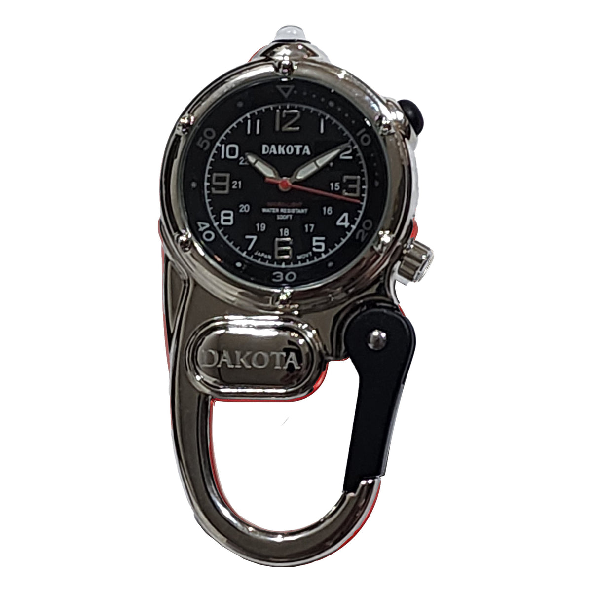 Miniclip Microlight - Chrome Silver Case Black Dial
