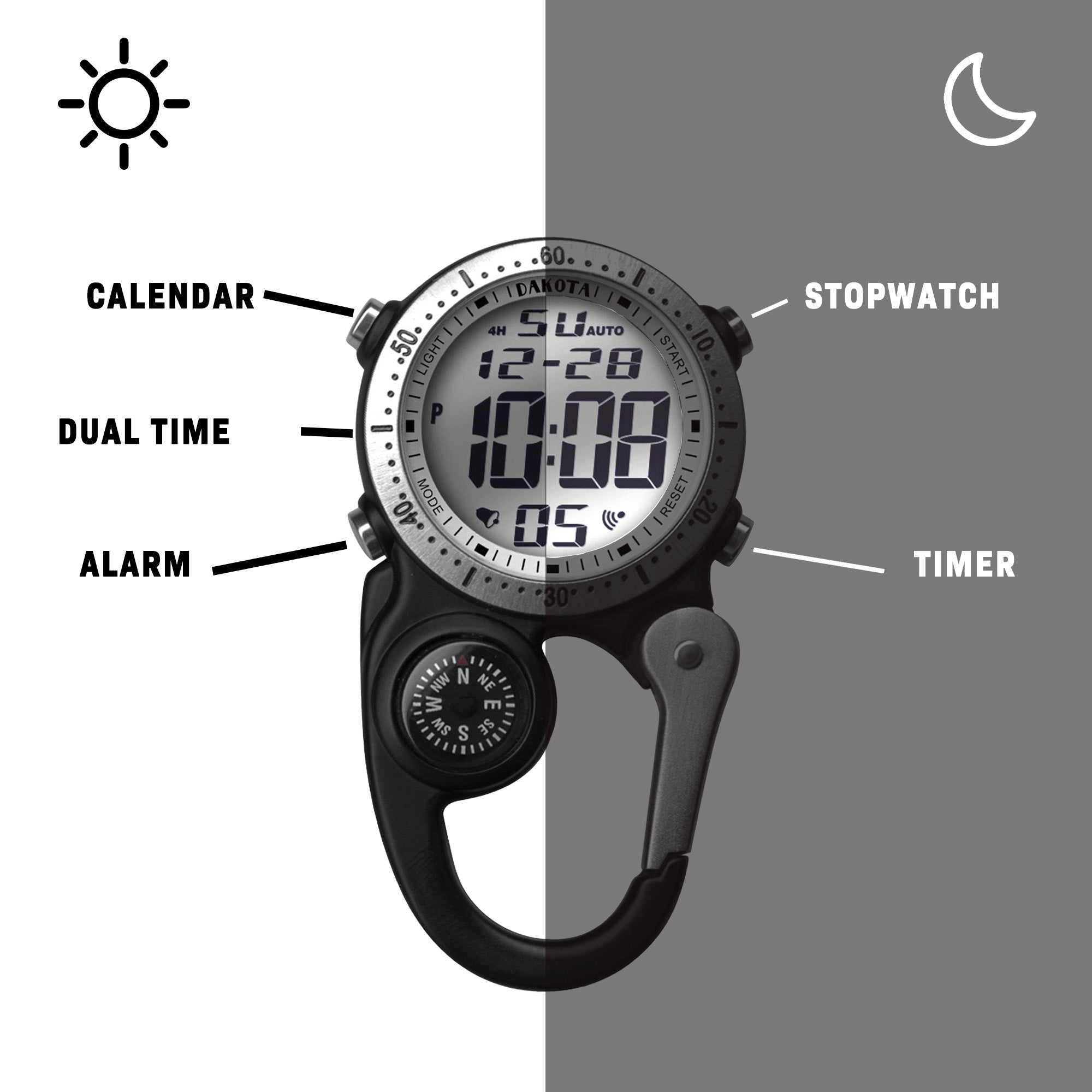 Digiclip - Black Case Silver Bezel