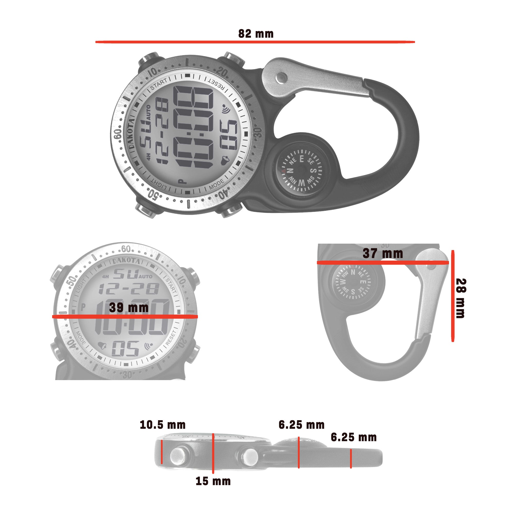 Digiclip - Black Case Silver Bezel