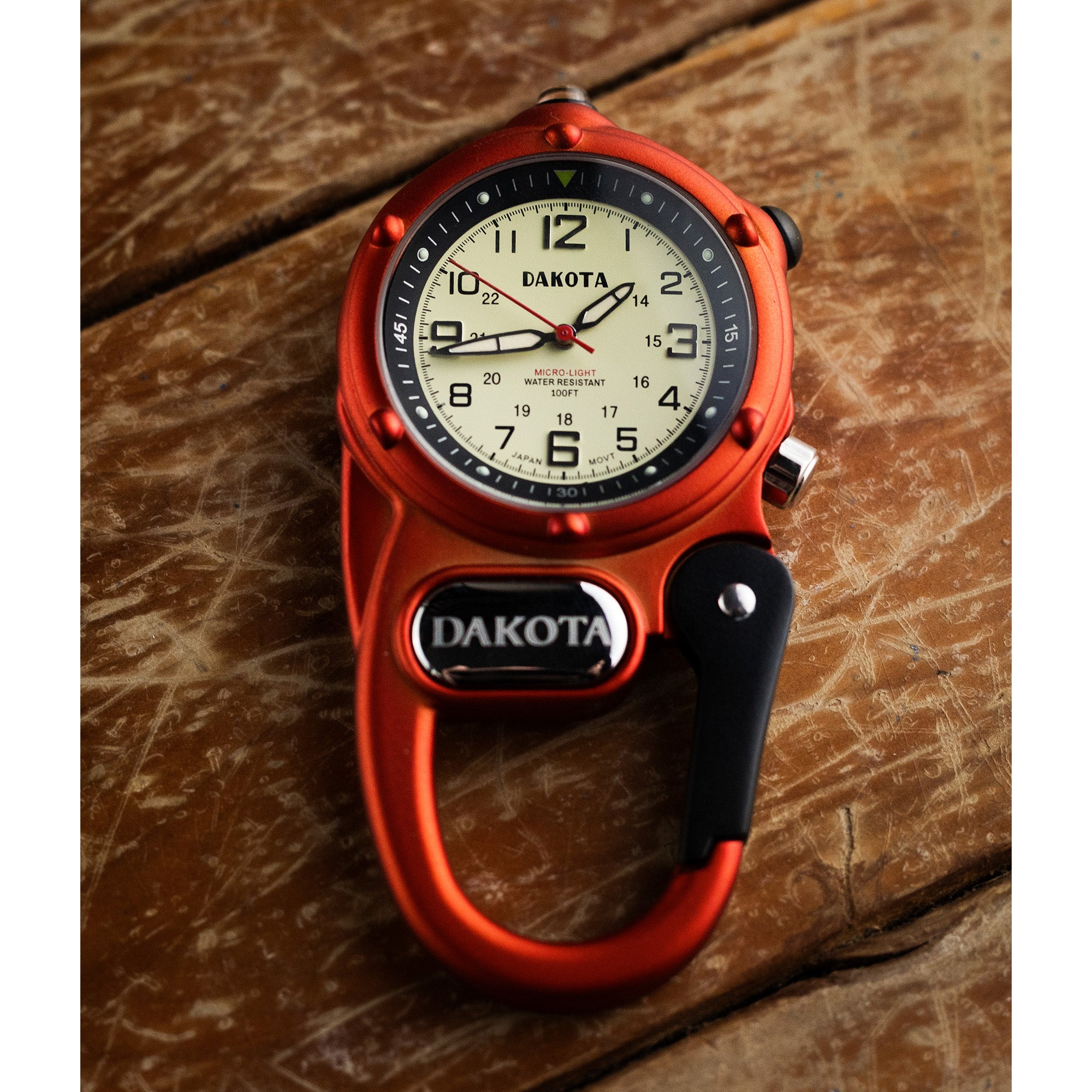 Miniclip Microlight - Orange Case with Cream Dial