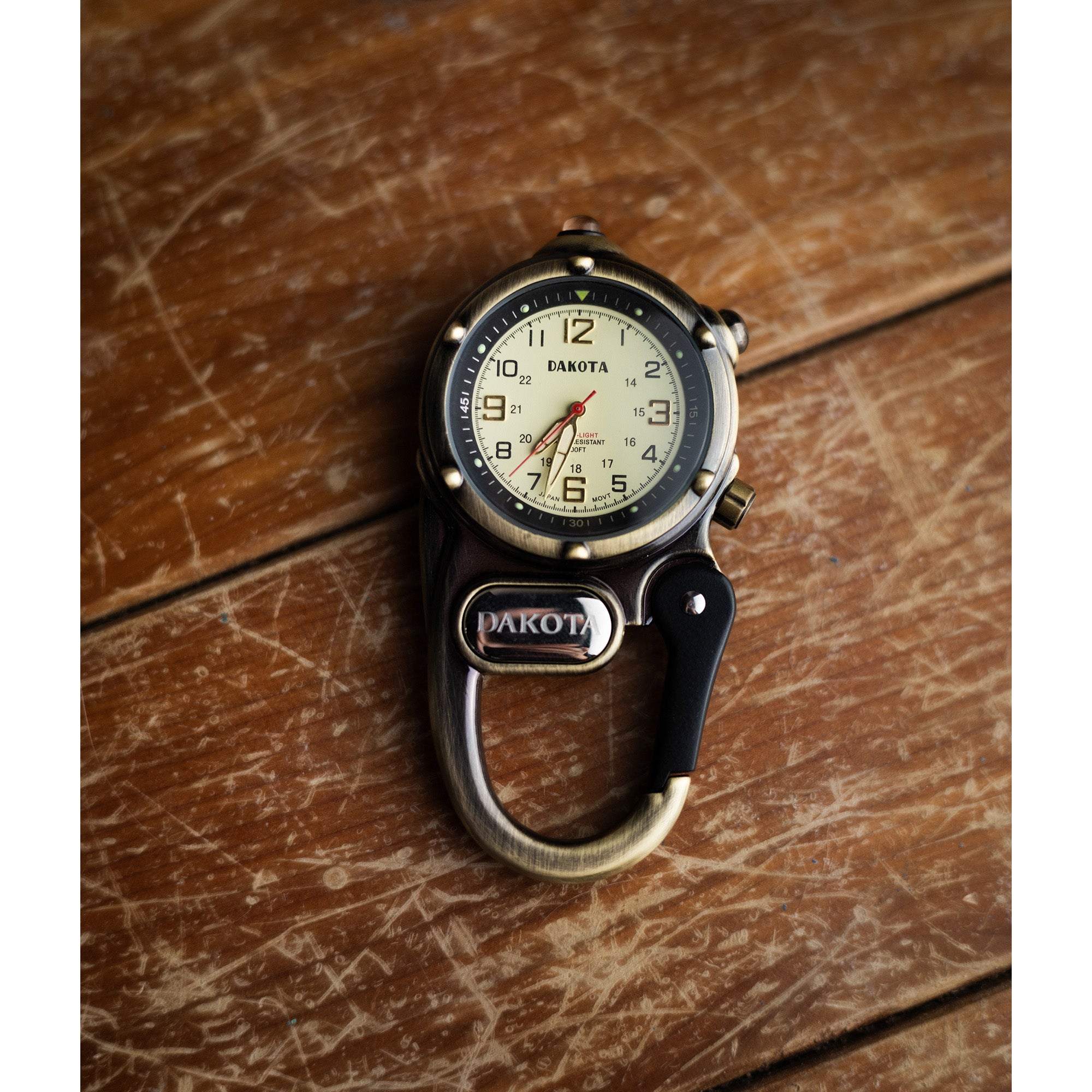 Miniclip Microlight - Antique Brass Case with Cream Dial