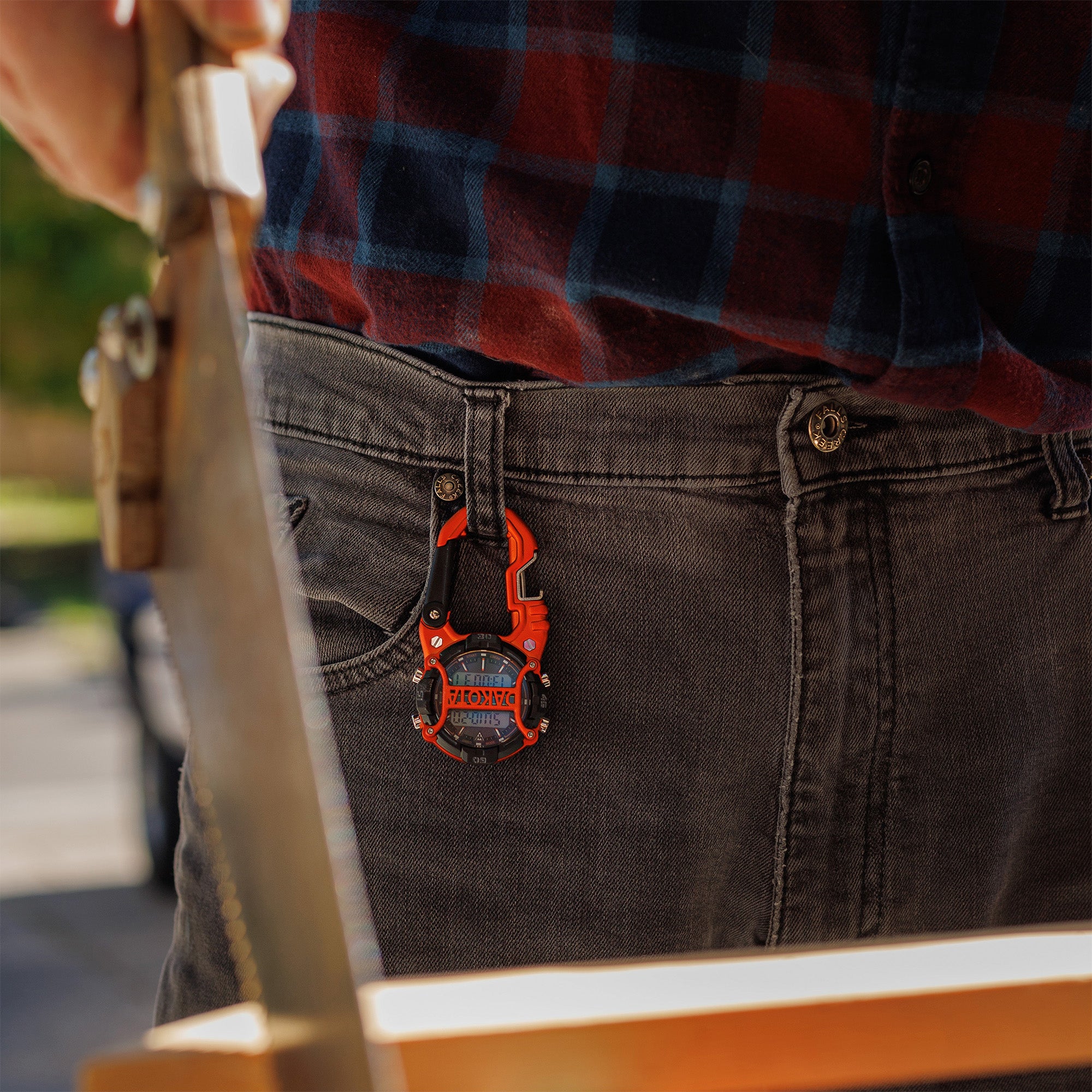 Digital Cage Clip Bottle Opener / Orange Case - Black Accents