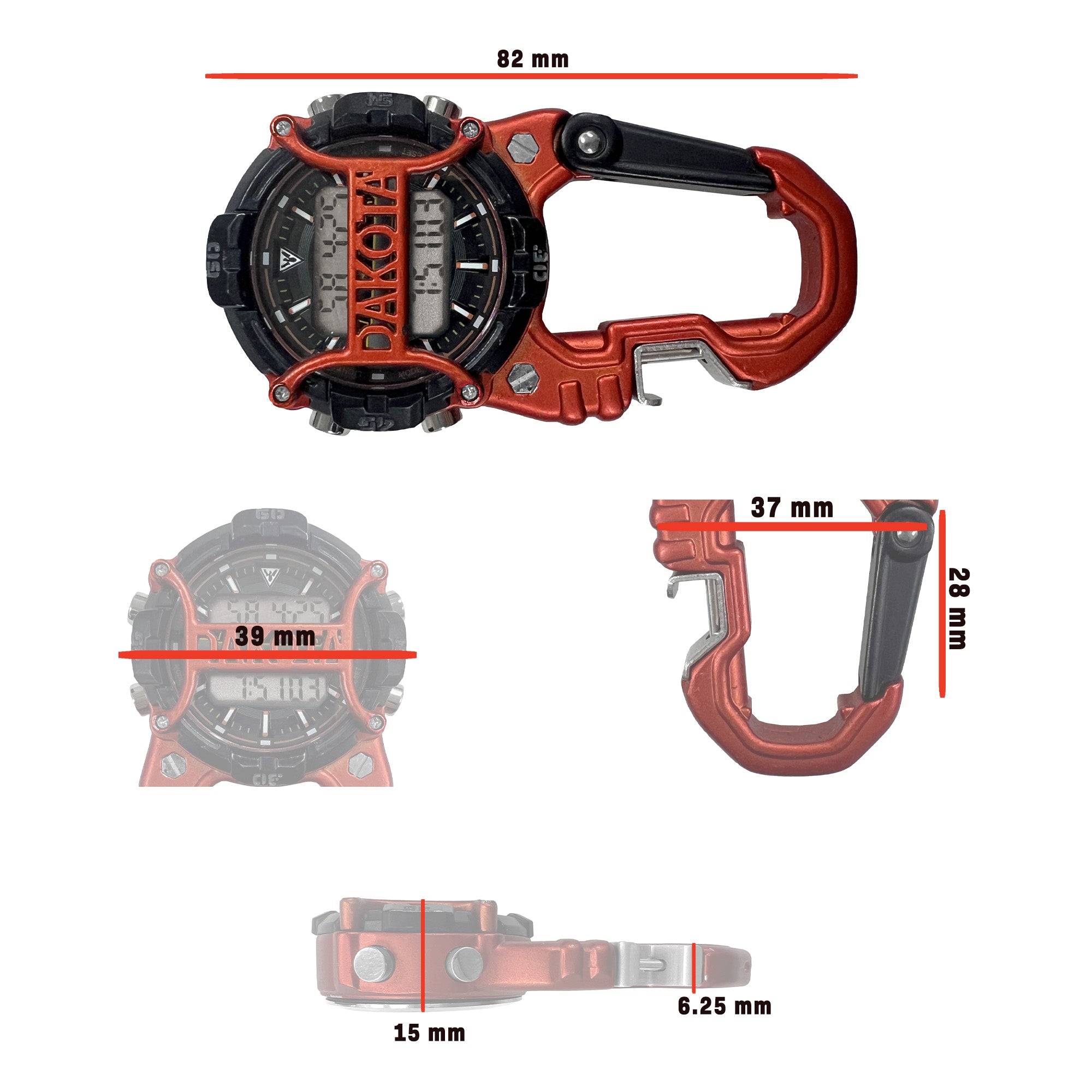Digital Cage Clip Bottle Opener / Orange Case - Black Accents