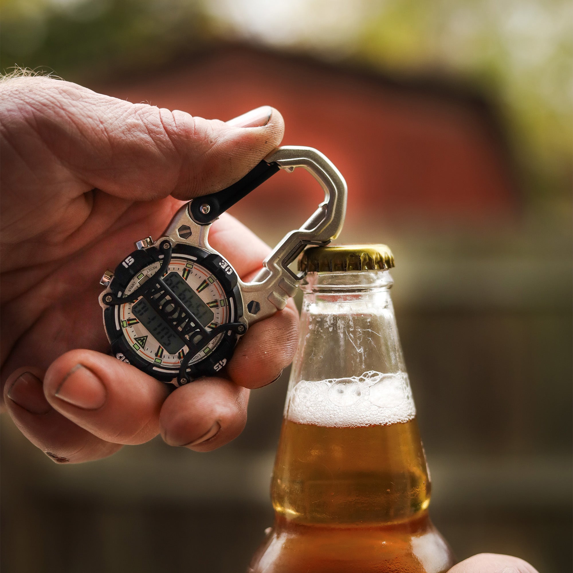 Digital Cage Clip Bottle Opener / Silver Case - Black Accents