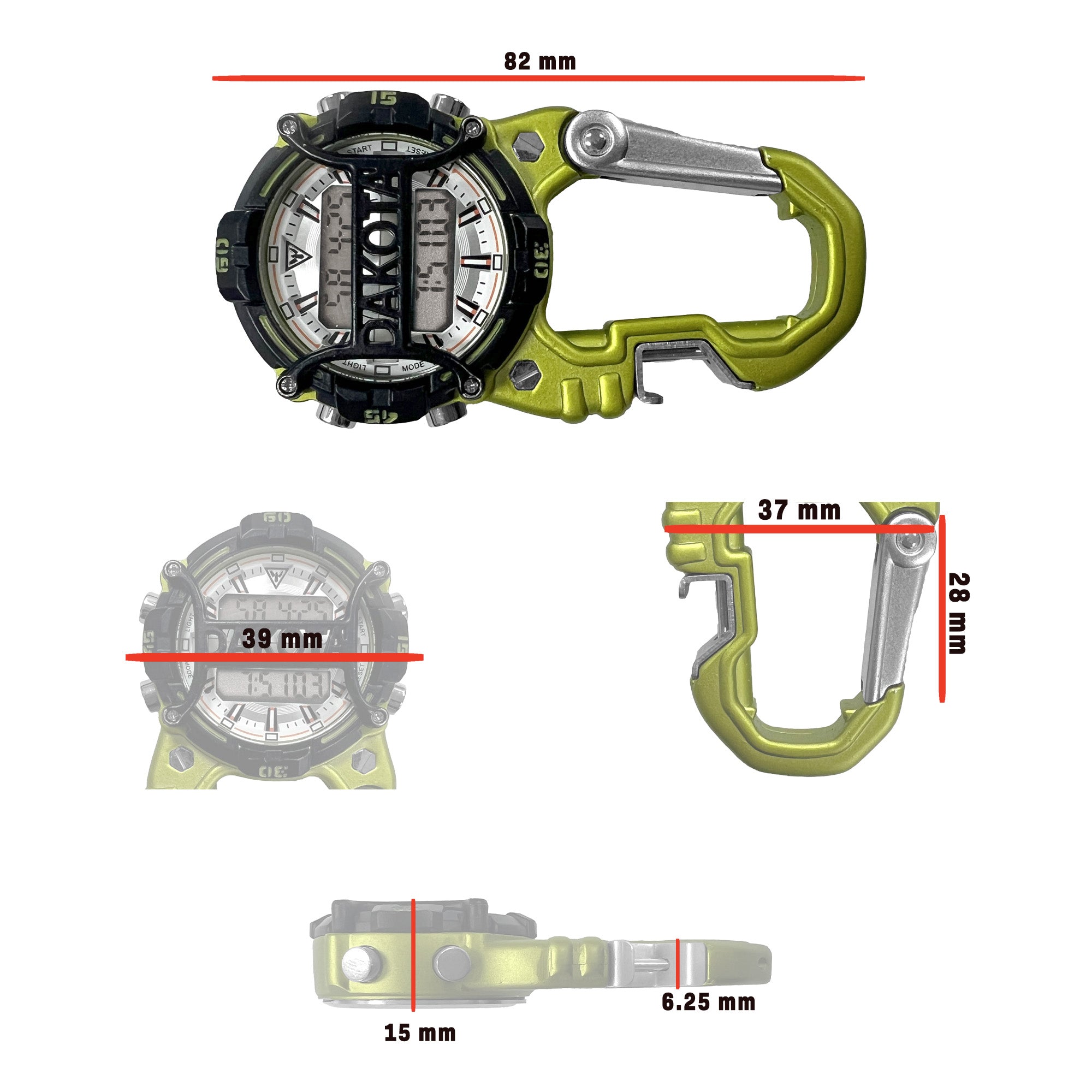 Digital Cage Clip Bottle Opener / Lime Case - Black Accents
