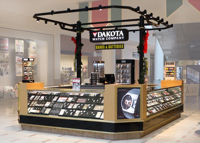 Dakota Watch Company display booth in a mall setting