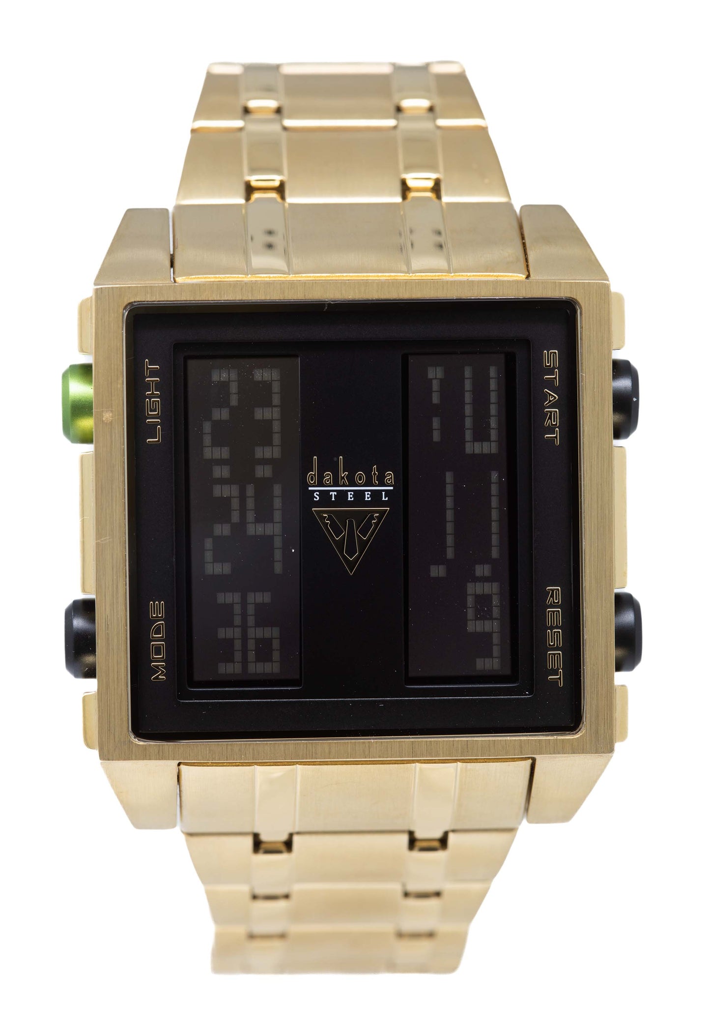 BIG Square Digi - Gold Case Black Dial Gold SS Band