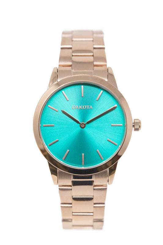 Midsize Sunray - Rose Gold Case/Teal Dial