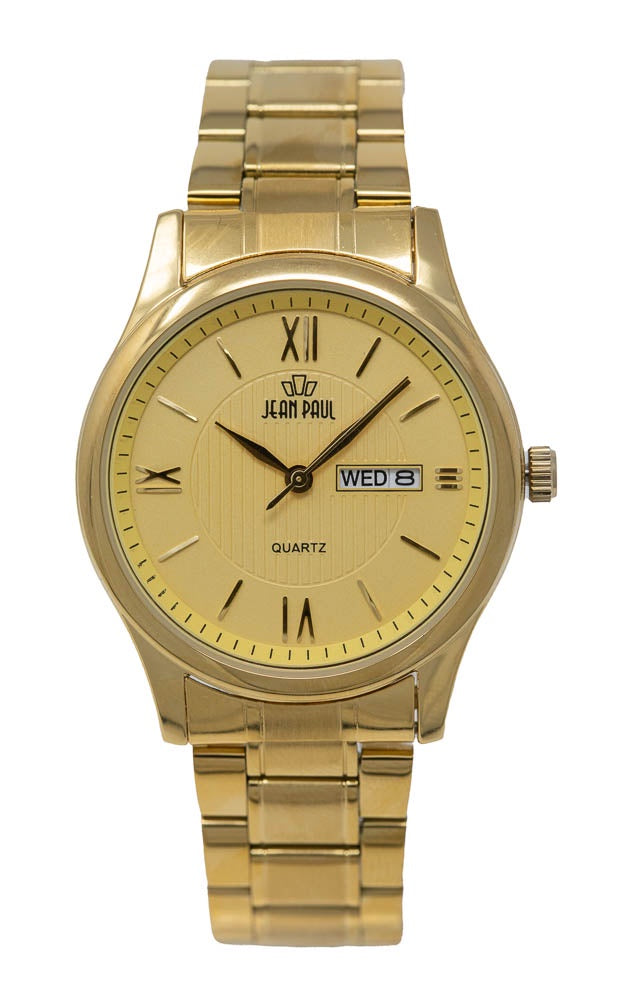 Jean Paul Everyday Metal - Gold Case/Band Gold Dial Day/Date