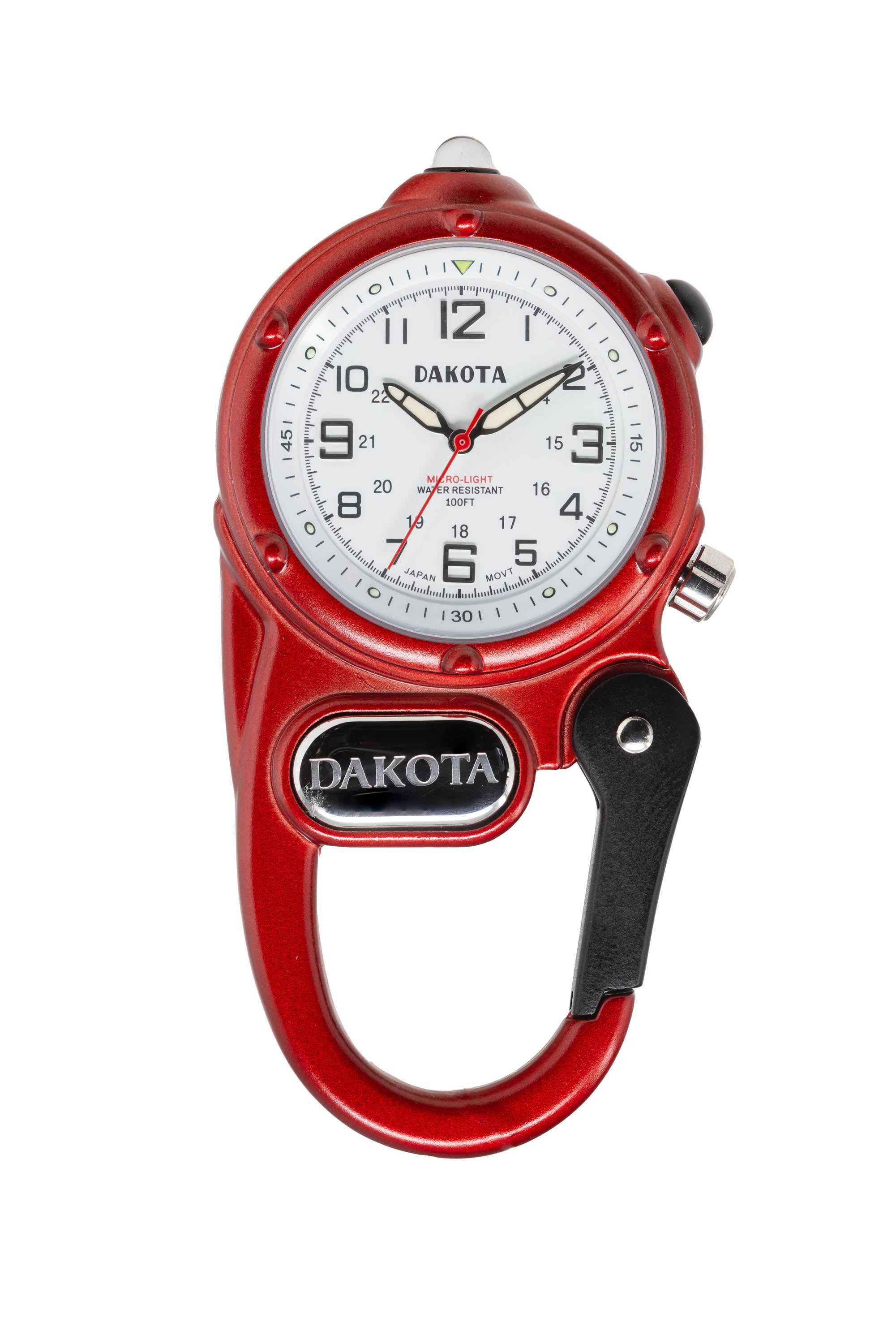 Miniclip Microlight - Red Case White Dial – dakotawatch