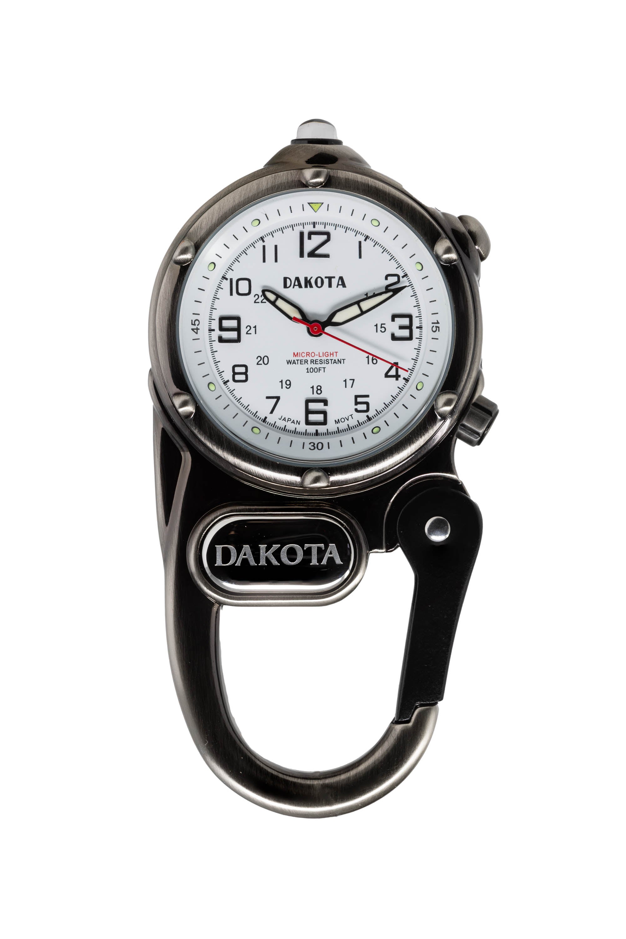 Miniclip Microlight - Antique Silver Case White Dial – dakotawatch