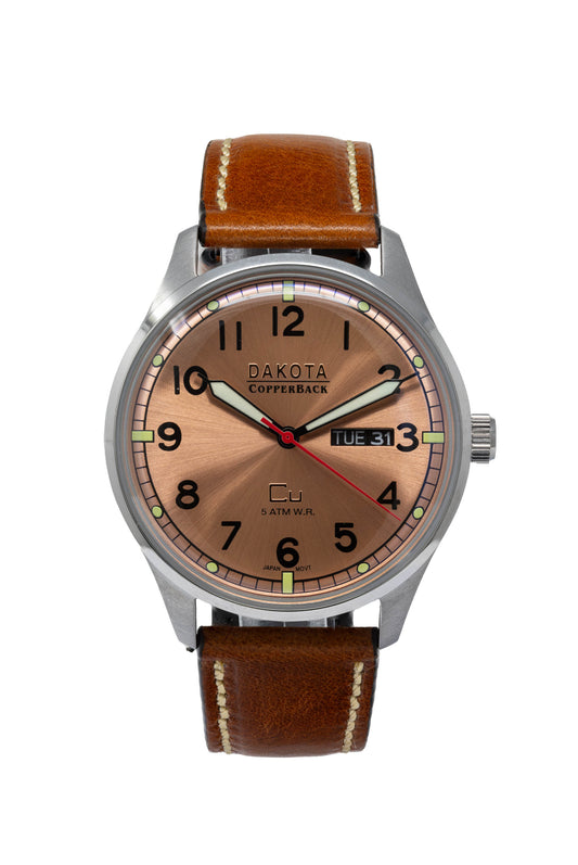 Copperback - SS Case Copper Dial Corfu Leather Band