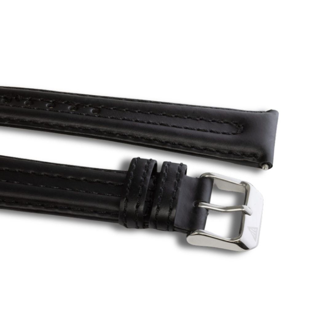 20mm Black Ridged Oil Tanned