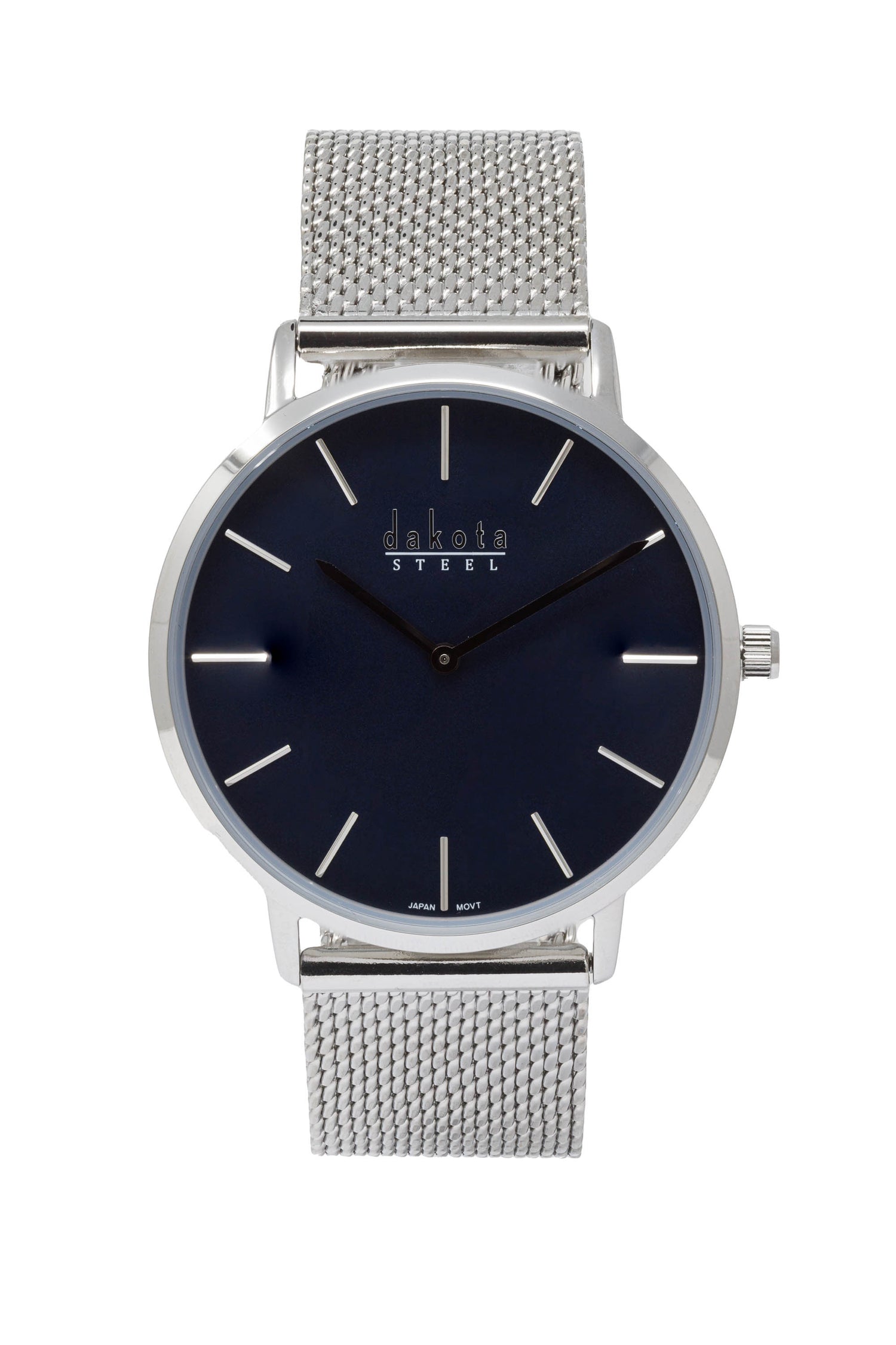 Slim Vintage - Silver Case with a Sapphire Dial stainless steel mesh band.