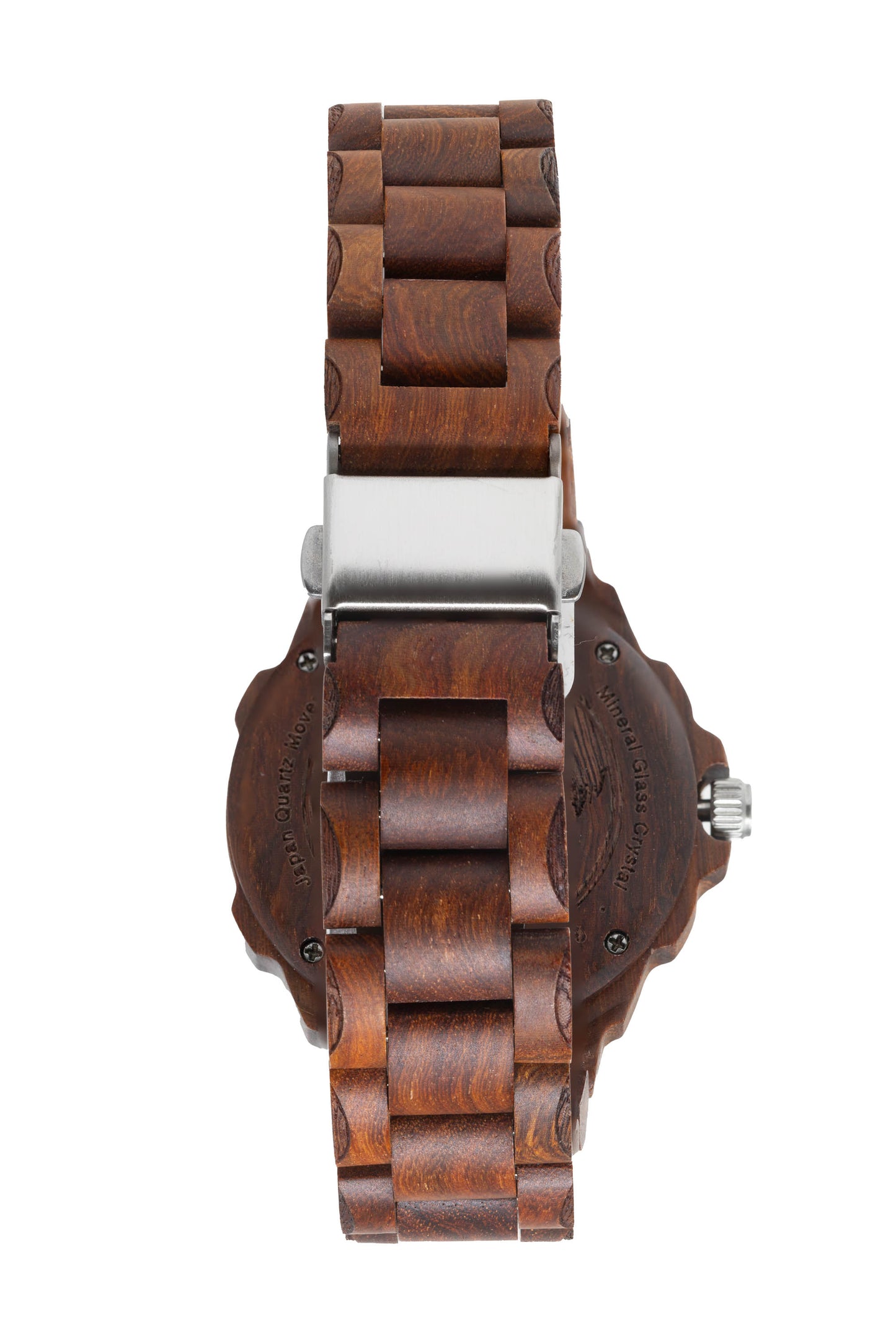 Wood Spider Midsize - Red Sandalwood Case and Band. Blue Sunray Dial