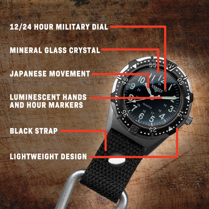 Aluminum Backpacker - Silver Case Black Dial