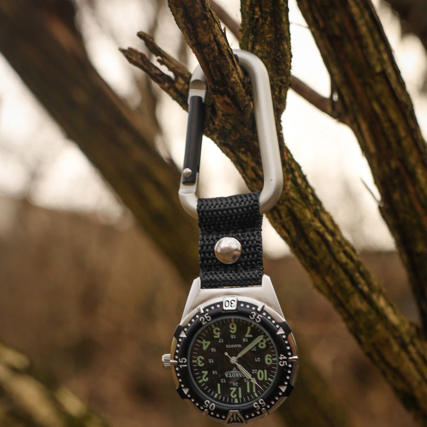 Aluminum Backpacker - Silver Case Black Dial