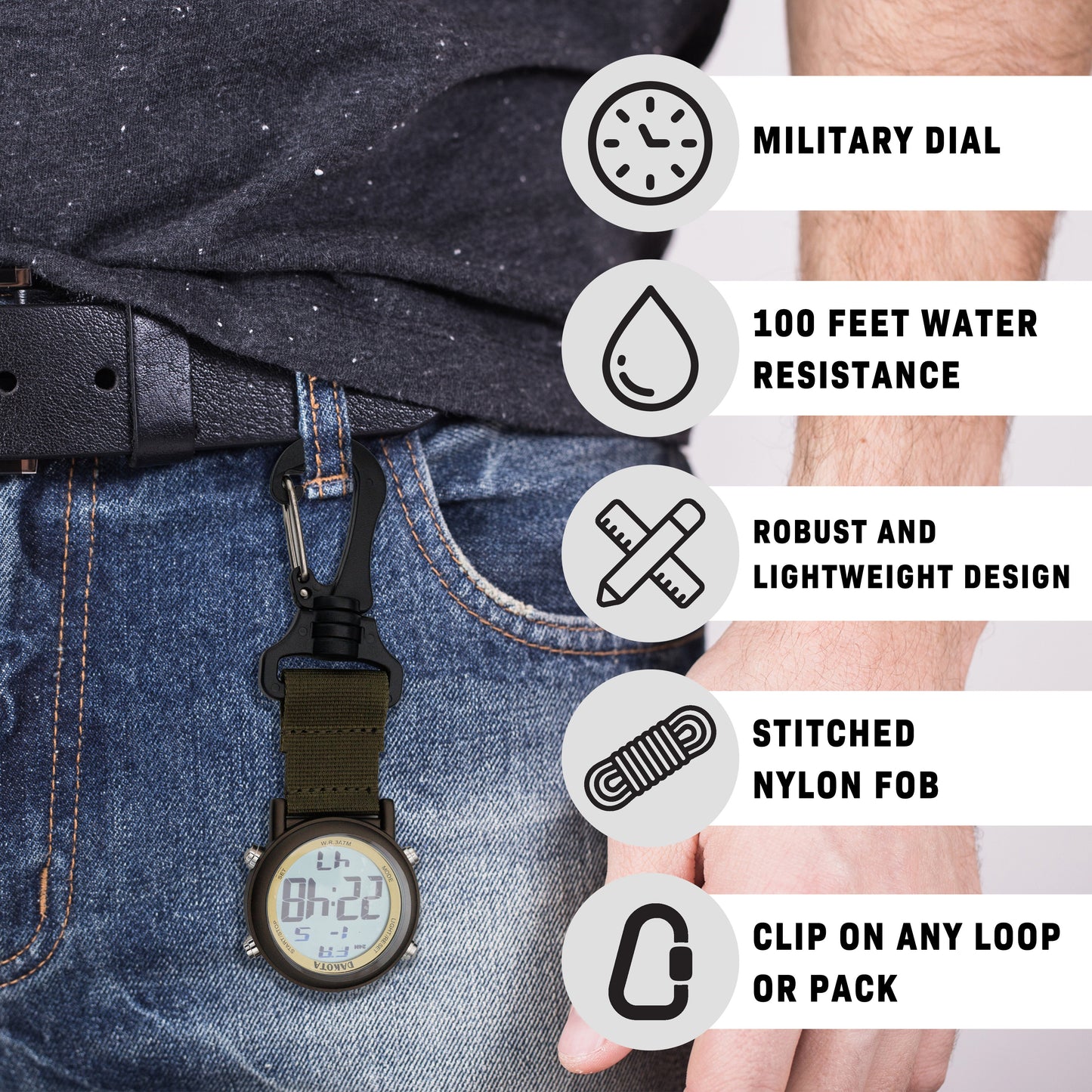 Digital Backpacker - Black Case with Moss Nylon Strap
