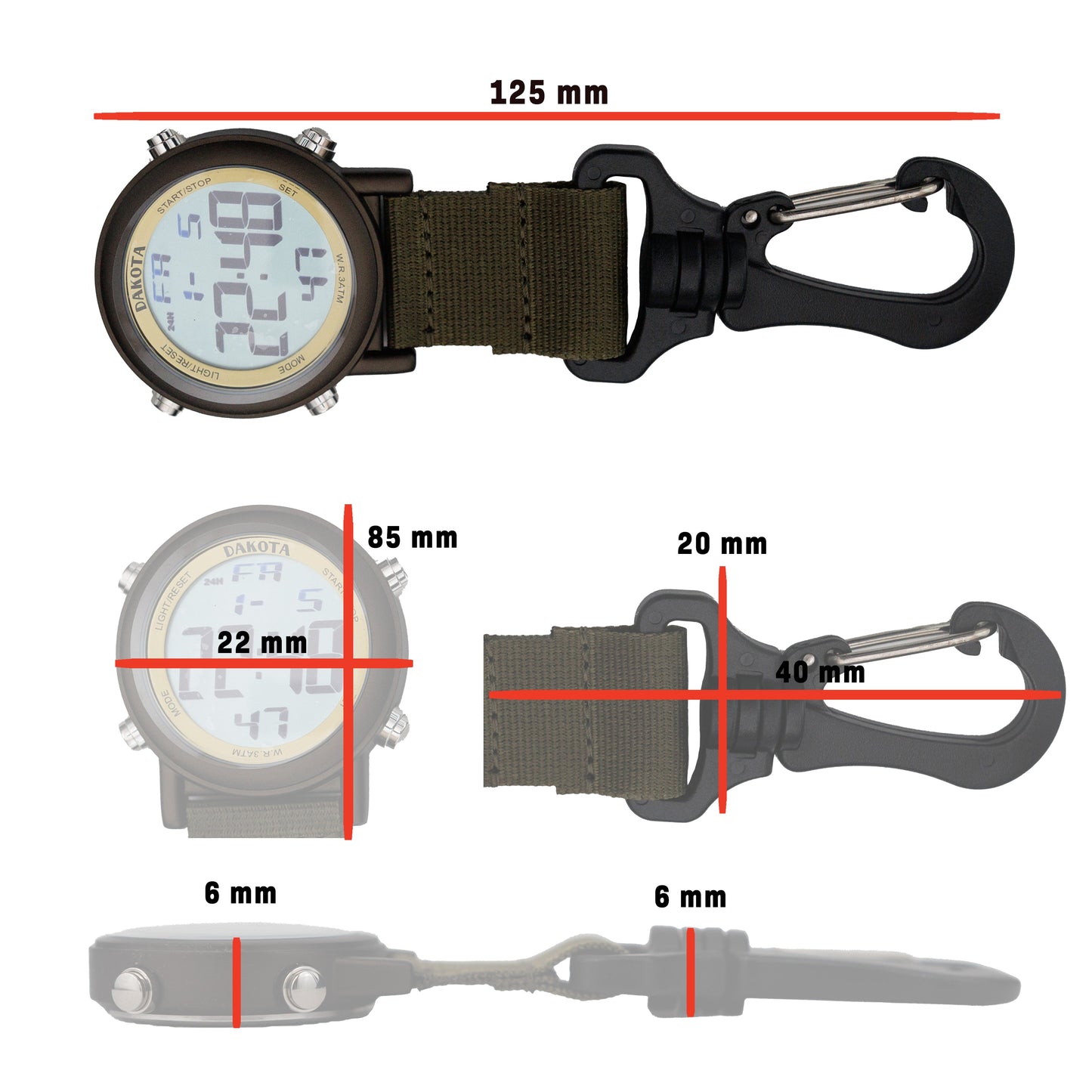 Digital Backpacker - Black Case with Moss Nylon Strap
