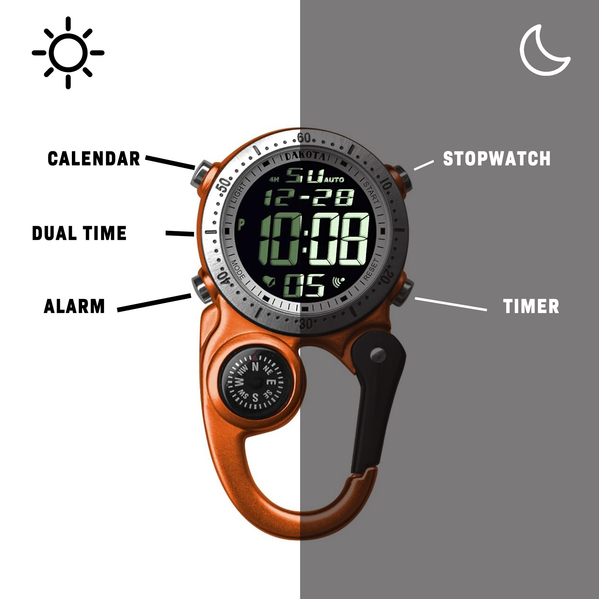Digiclip - Orange Case Reverse LCD