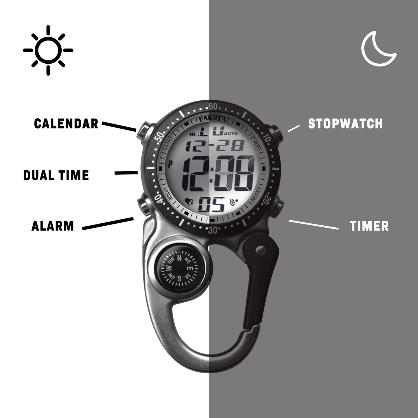Digiclip - Silver Case Black Bezel LCD