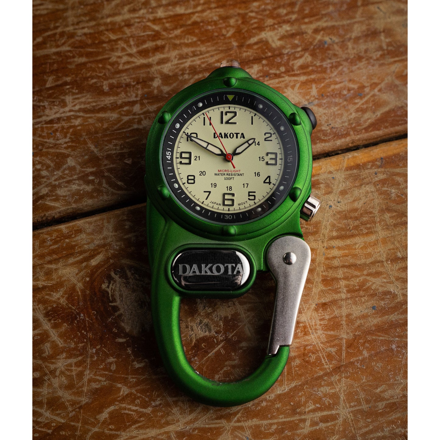Miniclip Microlight - Green with Cream Dial