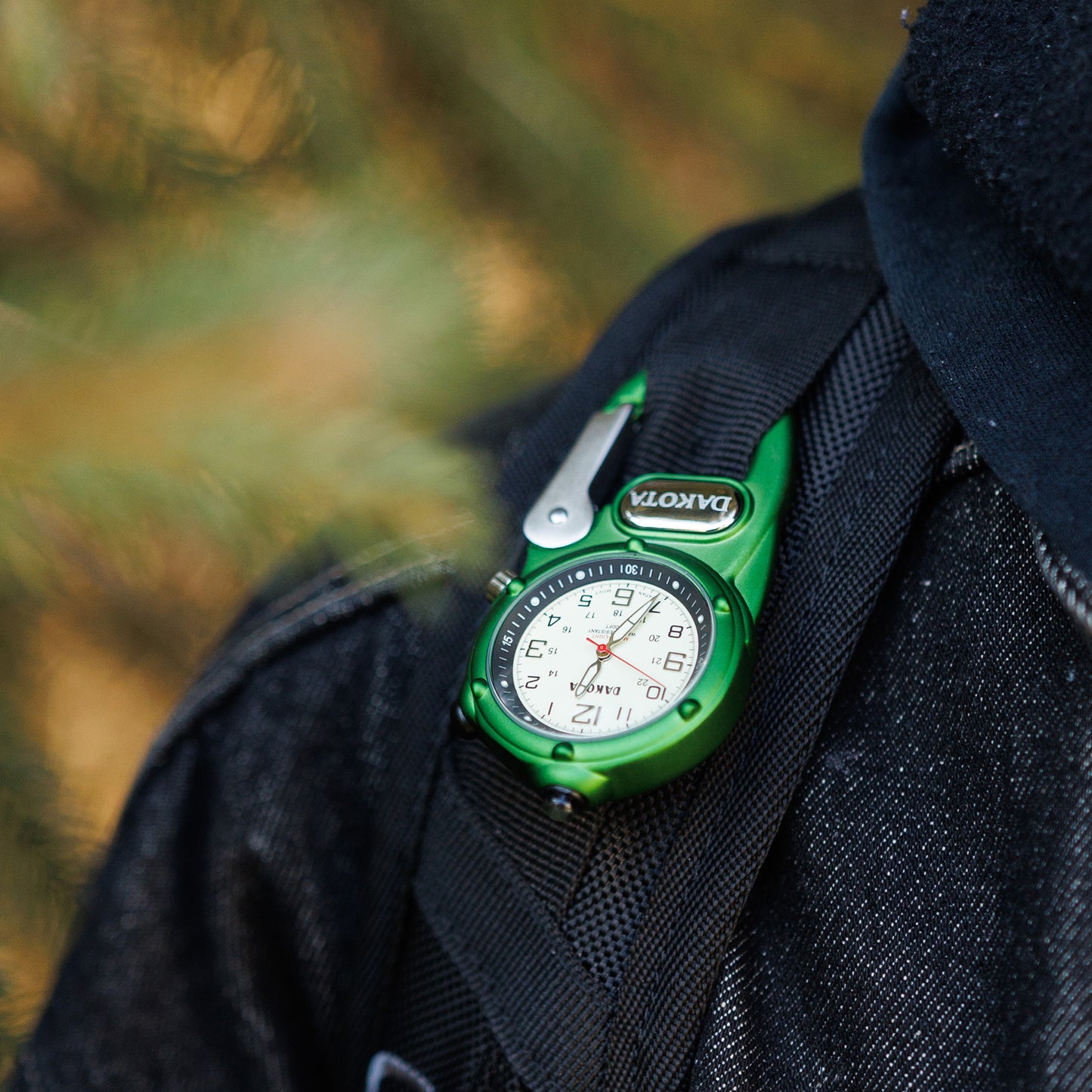 Miniclip Microlight - Green with Cream Dial