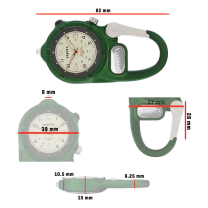 Miniclip Microlight - Green with Cream Dial