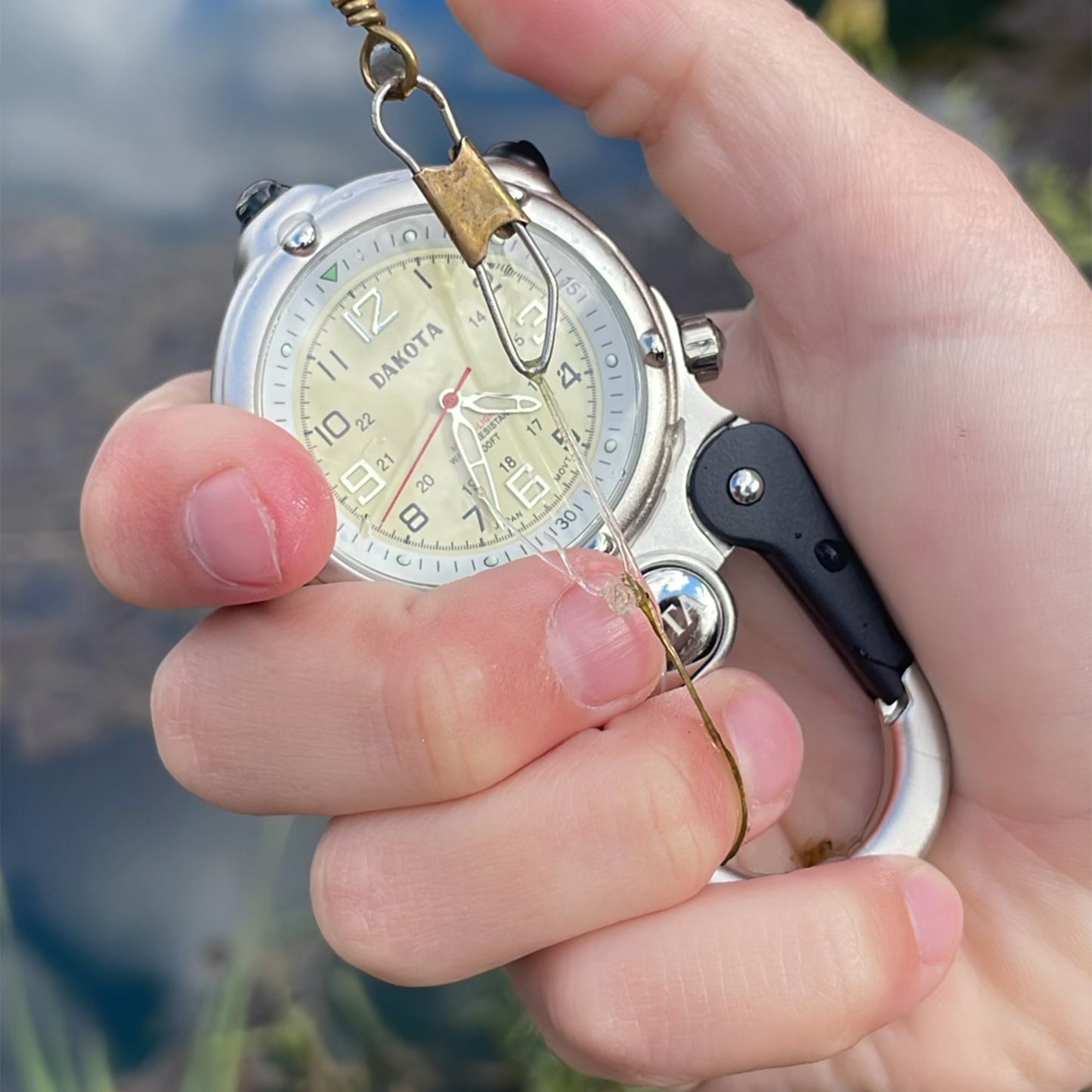 Miniclip Microlight - Silver Case with Cream Dial