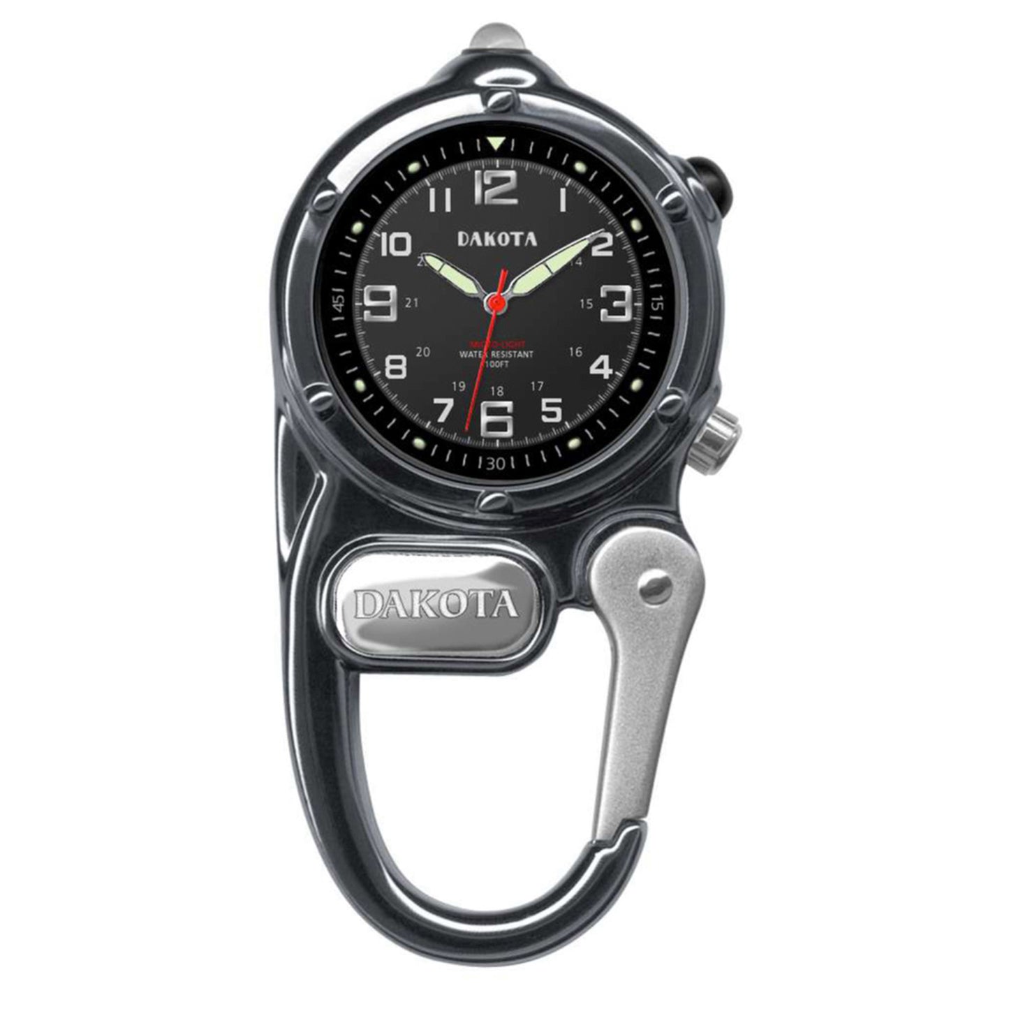 Miniclip Microlight - Shiny Gunmetal Case Black Dial