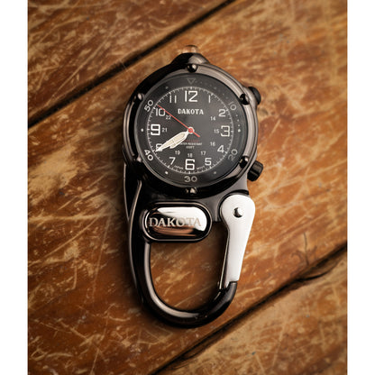 Miniclip Microlight - Shiny Gunmetal Case Black Dial