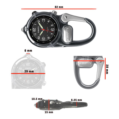 Miniclip Microlight - Shiny Gunmetal Case Black Dial