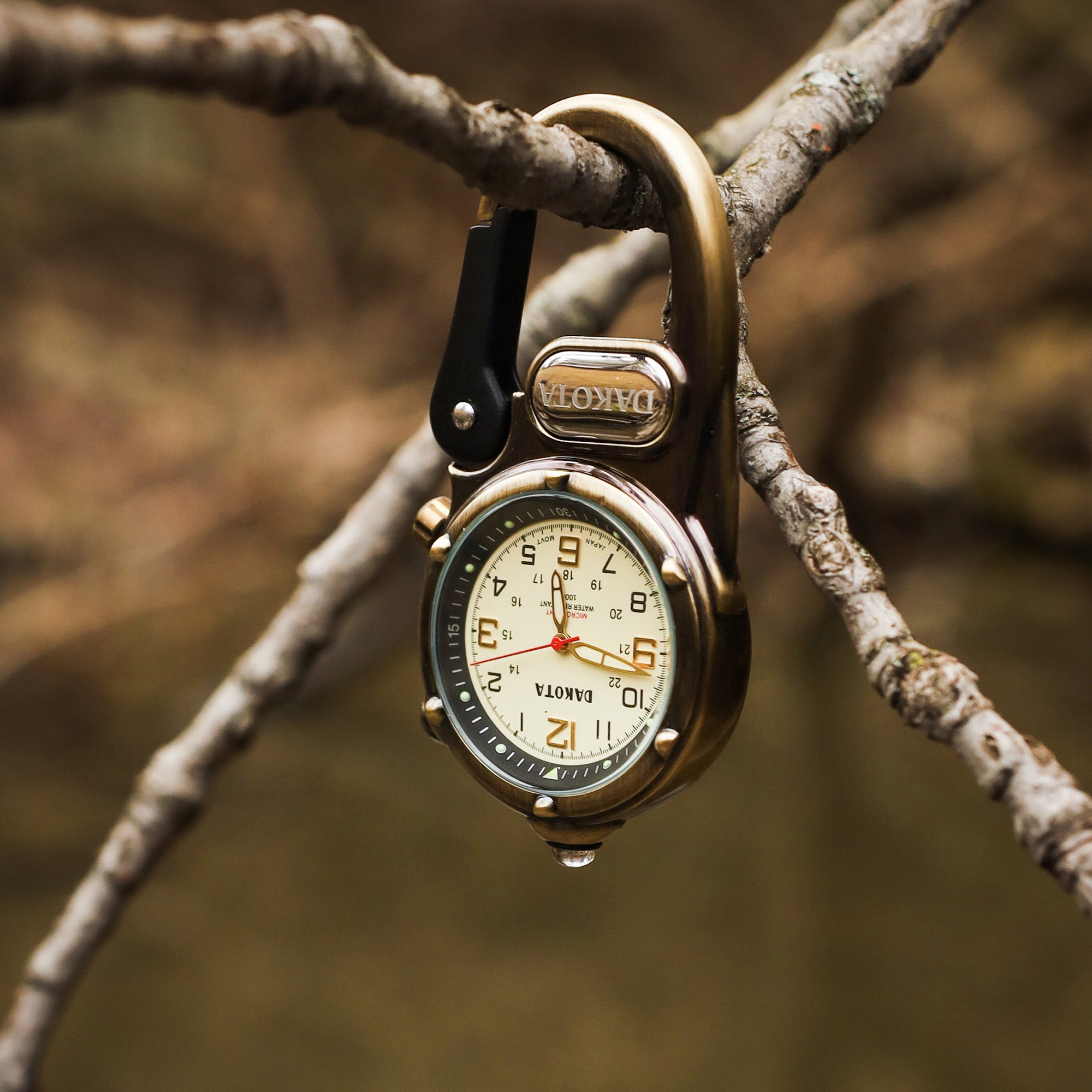 Miniclip Microlight - Antique Brass Case with Cream Dial