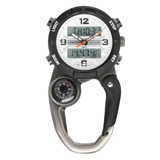 Analog Digital Miniclip - Antique Silver Case with White Dial and Normal LCD