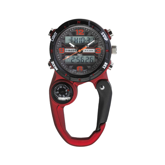 Analog Digital Miniclip - Red Case with Red/Black Dial and Normal LCD