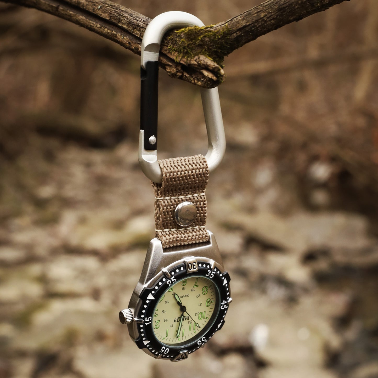 Aluminum Backpacker - Silver Case Khaki Dial