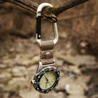 Aluminum Backpacker - Silver Case Khaki Dial