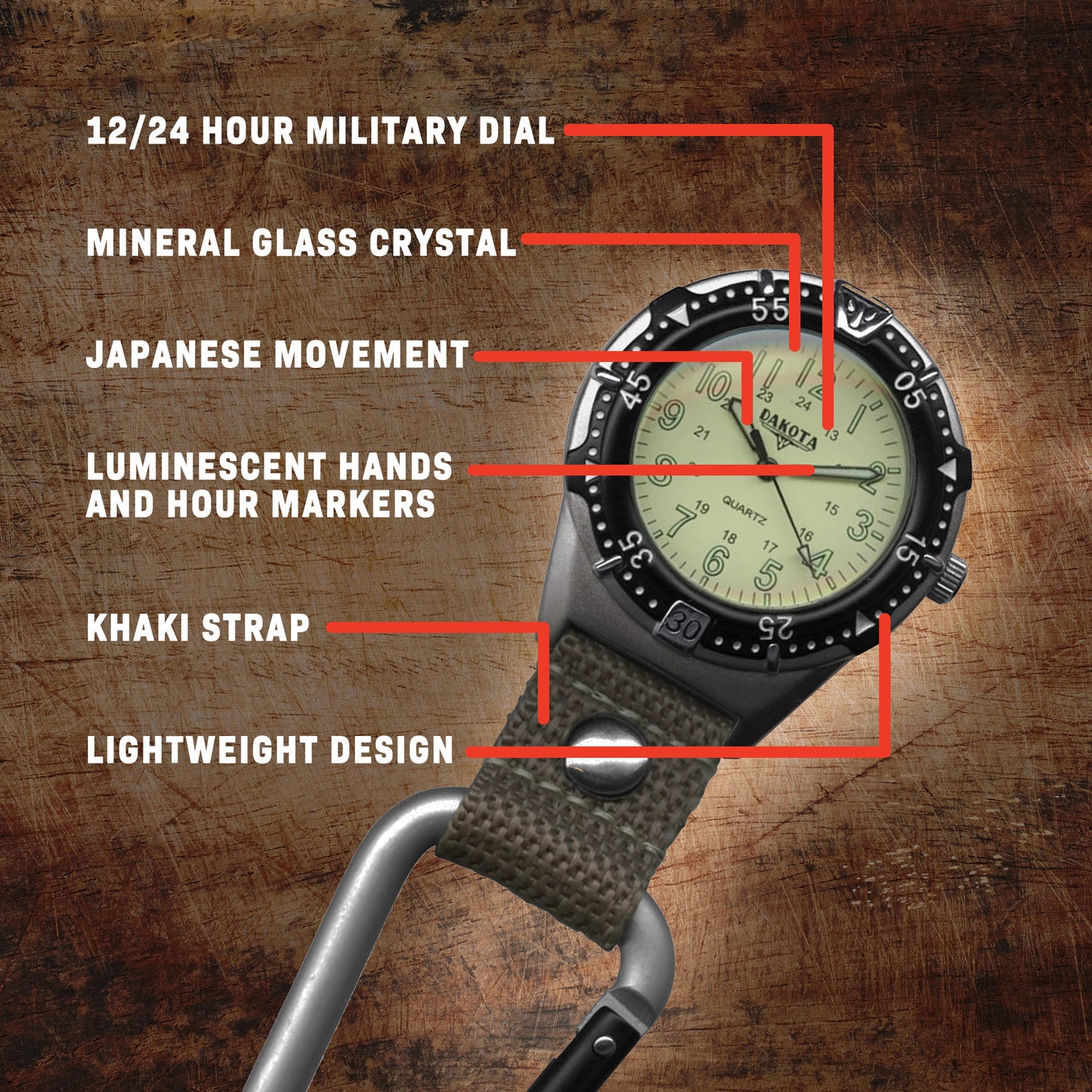 Aluminum Backpacker - Silver Case Khaki Dial