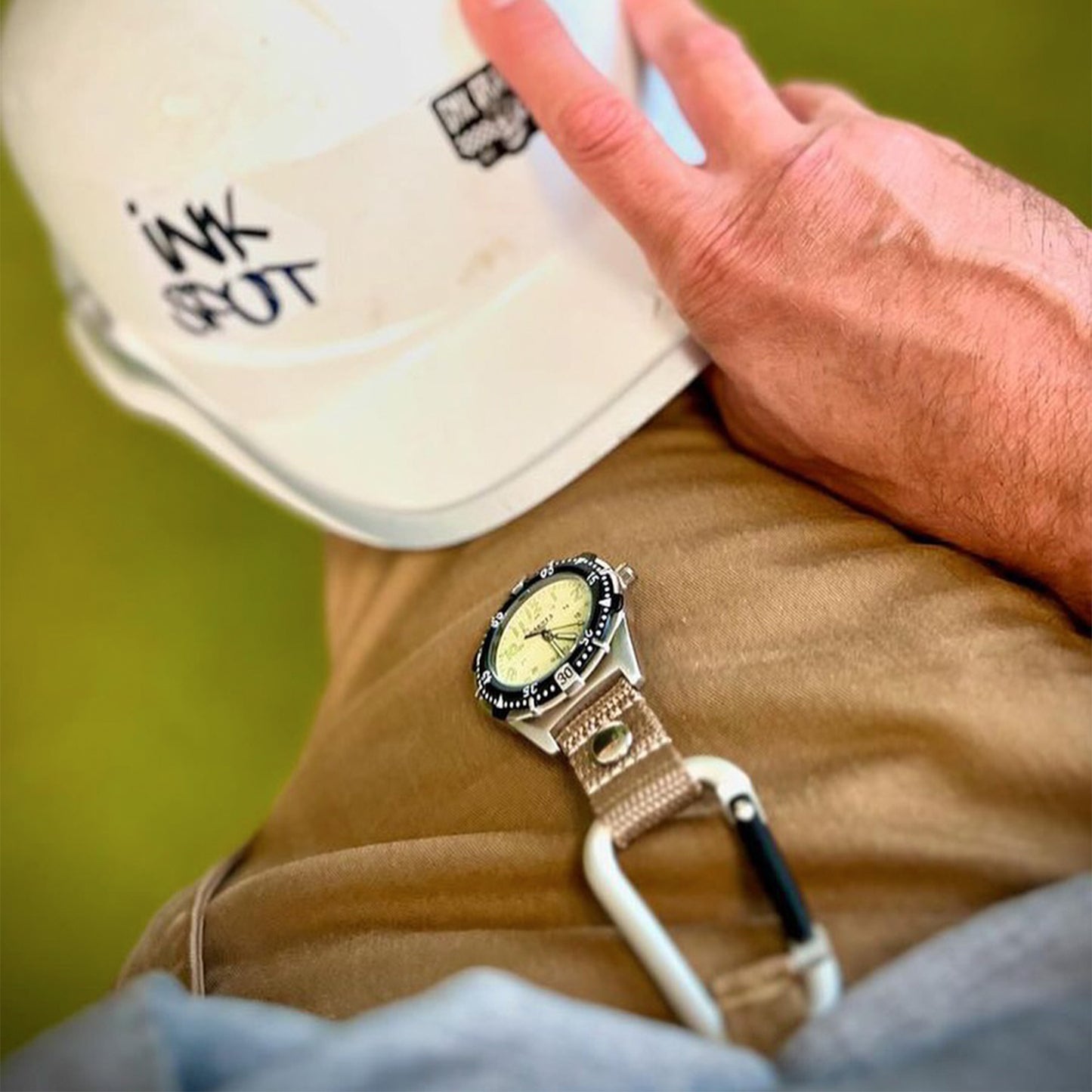 Aluminum Backpacker - Silver Case Khaki Dial