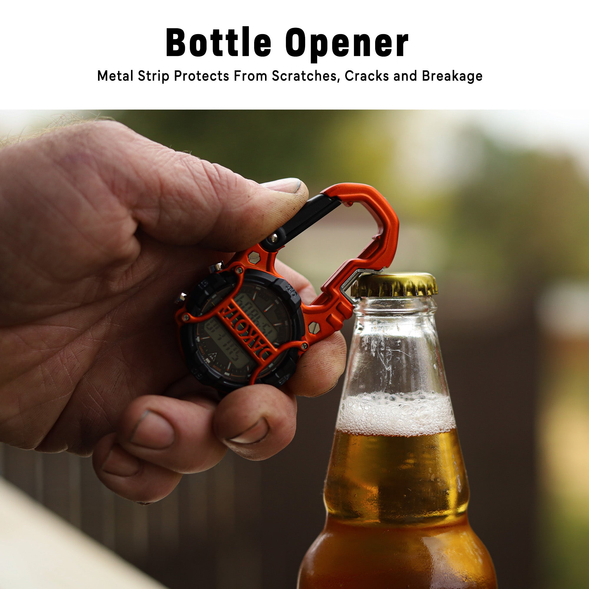 Digital Cage Clip Bottle Opener / Orange Case - Black Accents