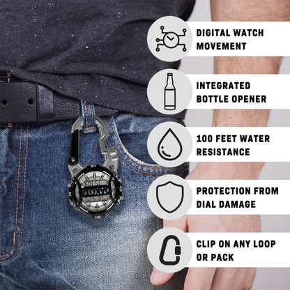 Digital Cage Clip Bottle Opener / Silver Case - Black Accents