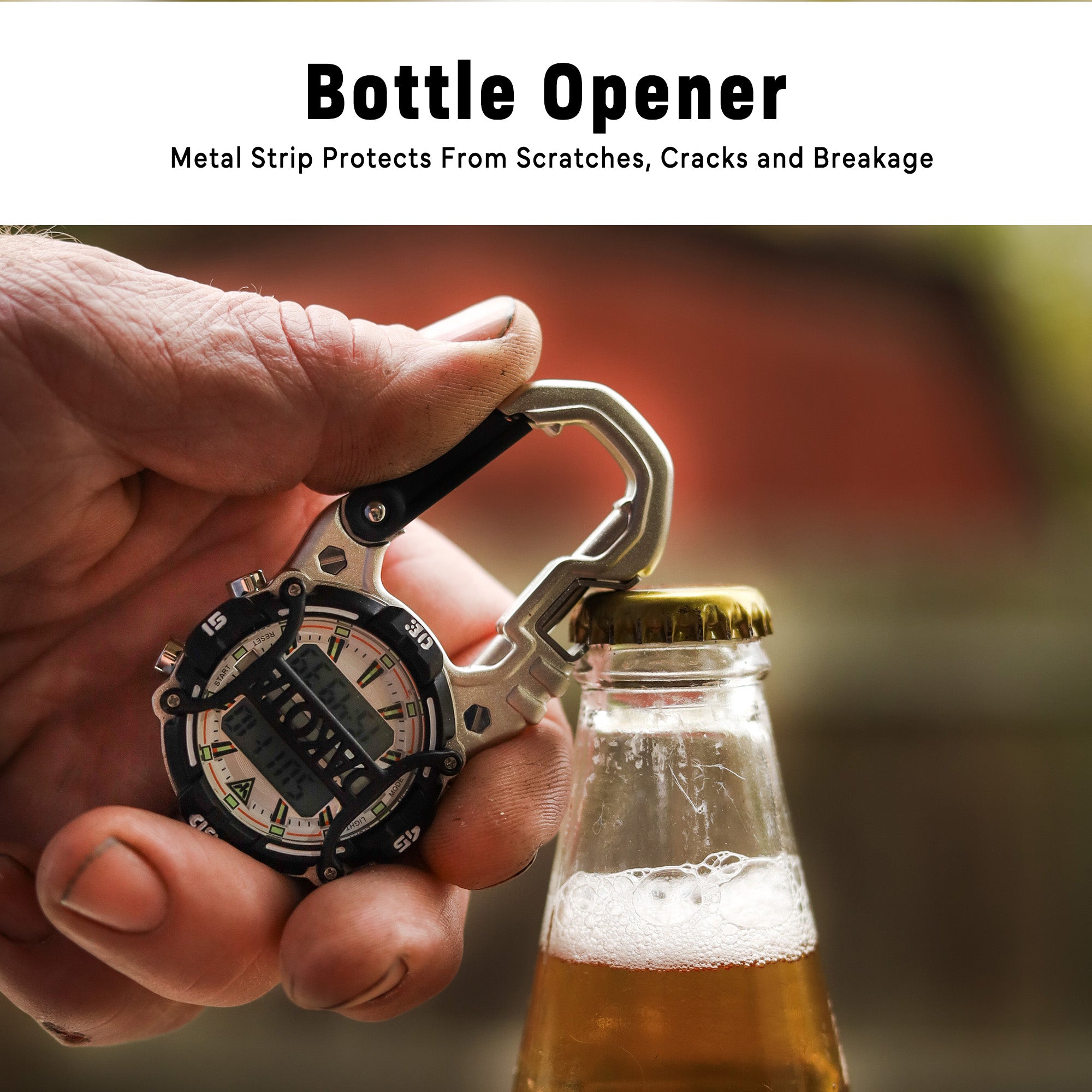 Digital Cage Clip Bottle Opener / Silver Case - Black Accents