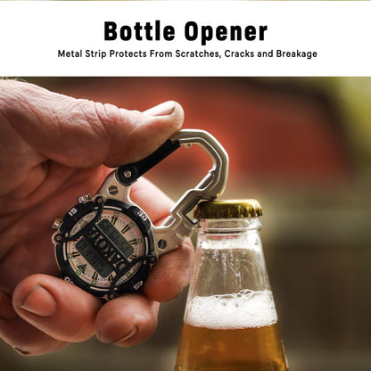 Digital Cage Clip Bottle Opener / Silver Case - Black Accents
