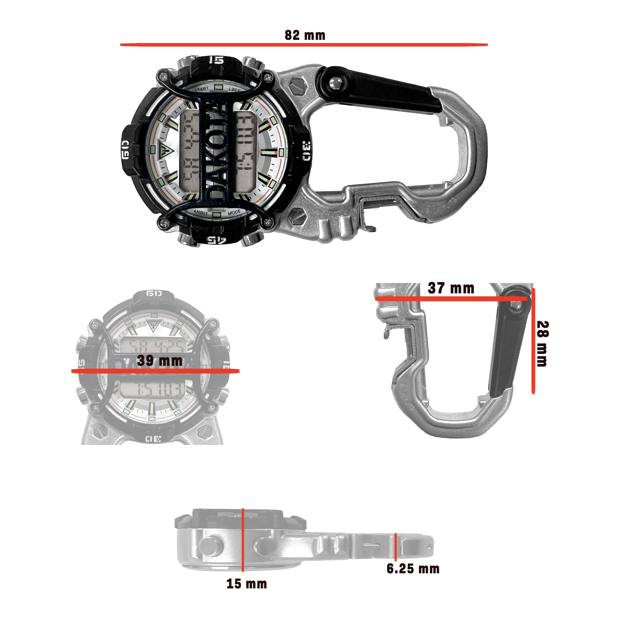 Digital Cage Clip Bottle Opener / Silver Case - Black Accents