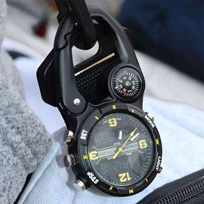 Analog Digital Miniclip  - Black Case with Black/Yellow Dial and Reverse LCD