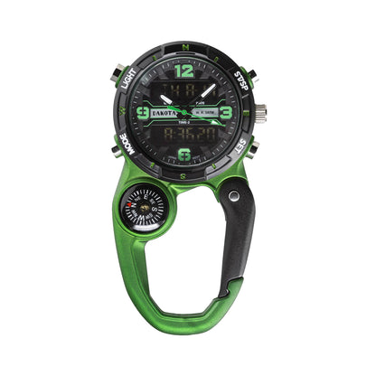 Analog Digital Miniclip - Green Case with Black/Green Dial and Reverse LCD