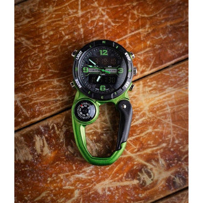 Analog Digital Miniclip - Green Case with Black/Green Dial and Reverse LCD
