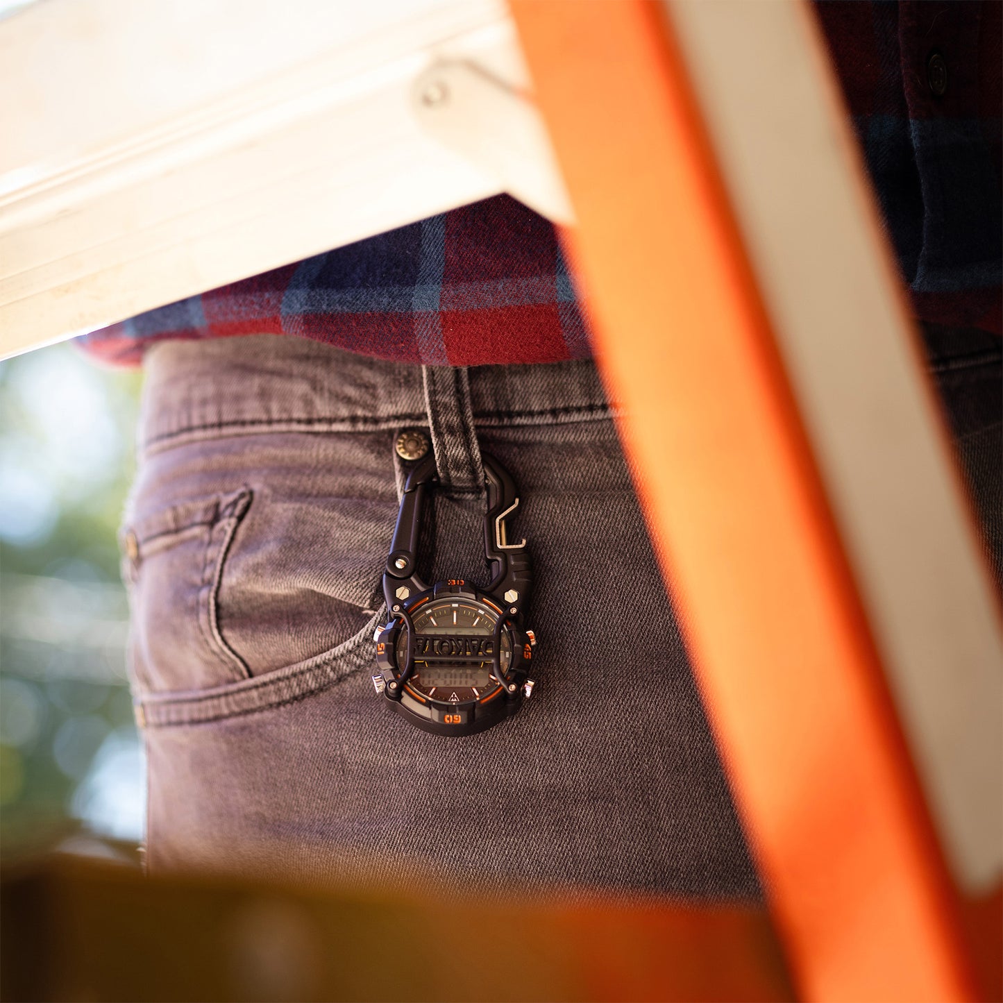 Digi Cage Clip / Black Case - Orange Accents