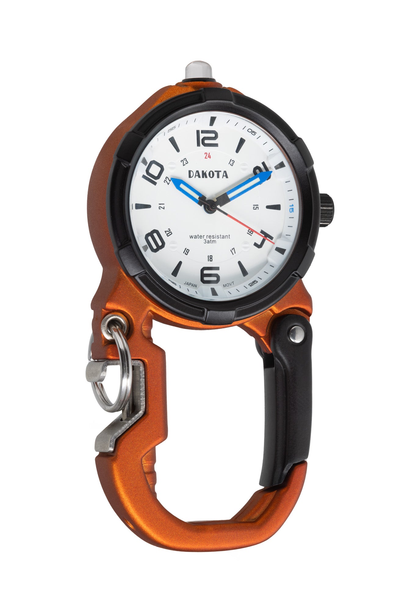 Bottle Opener Miniclip Microlight Orange Black Case White Dial dakotawatch