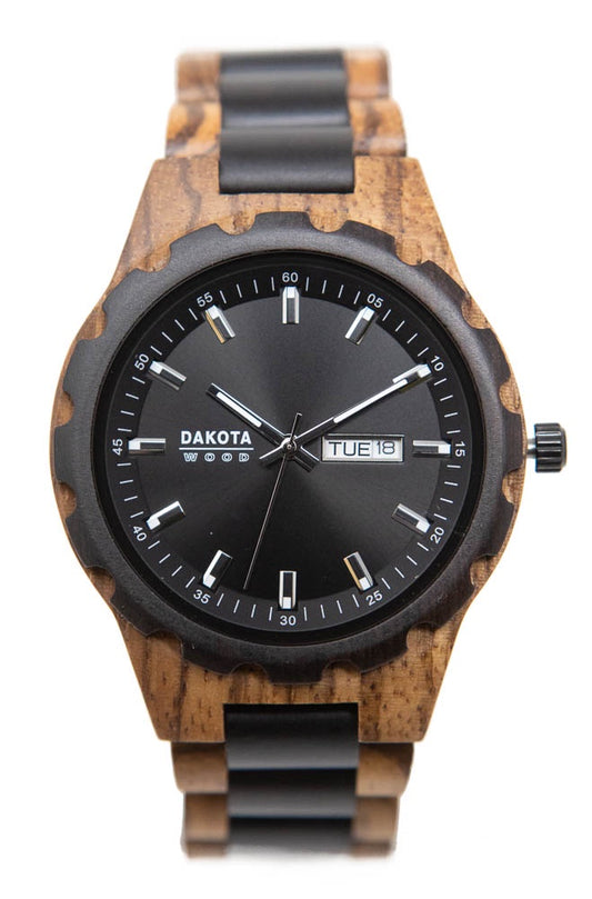 Day/Date Wood - Zebrawood/Ebonywood Case/Band Black Dial